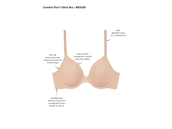 Wacoal First Instinct Non-Padded Wired 3/4Th Cup Full Support Everyday  Comfort Bra - Black (44E)