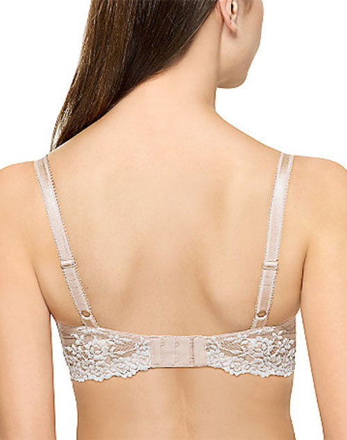 Lace-back t-shirt bra