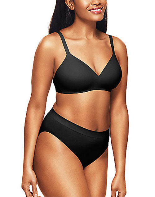 Wacoal womens How Perfect Full Figure Wire Free Bra, Black, 36D US